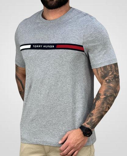 Camiseta Gris Masculina Regular Fit - Tommy Hilfiger