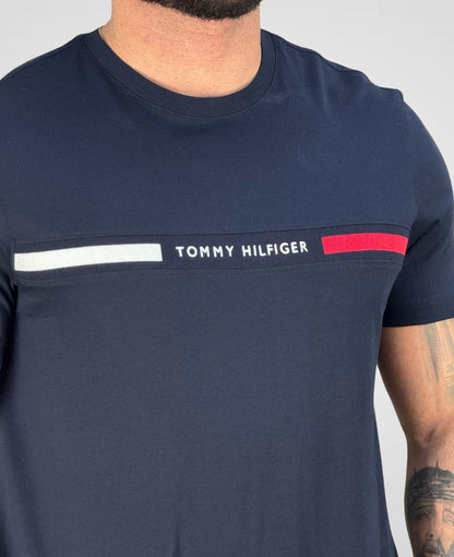 Camiseta Azul Marino Masculina Chest Insert Tee - Tommy Hilfiger