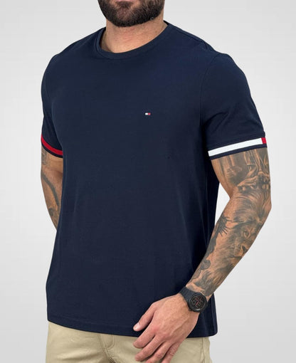 Camiseta Azul Marino Masculina Piquet - Tommy Hilfiger