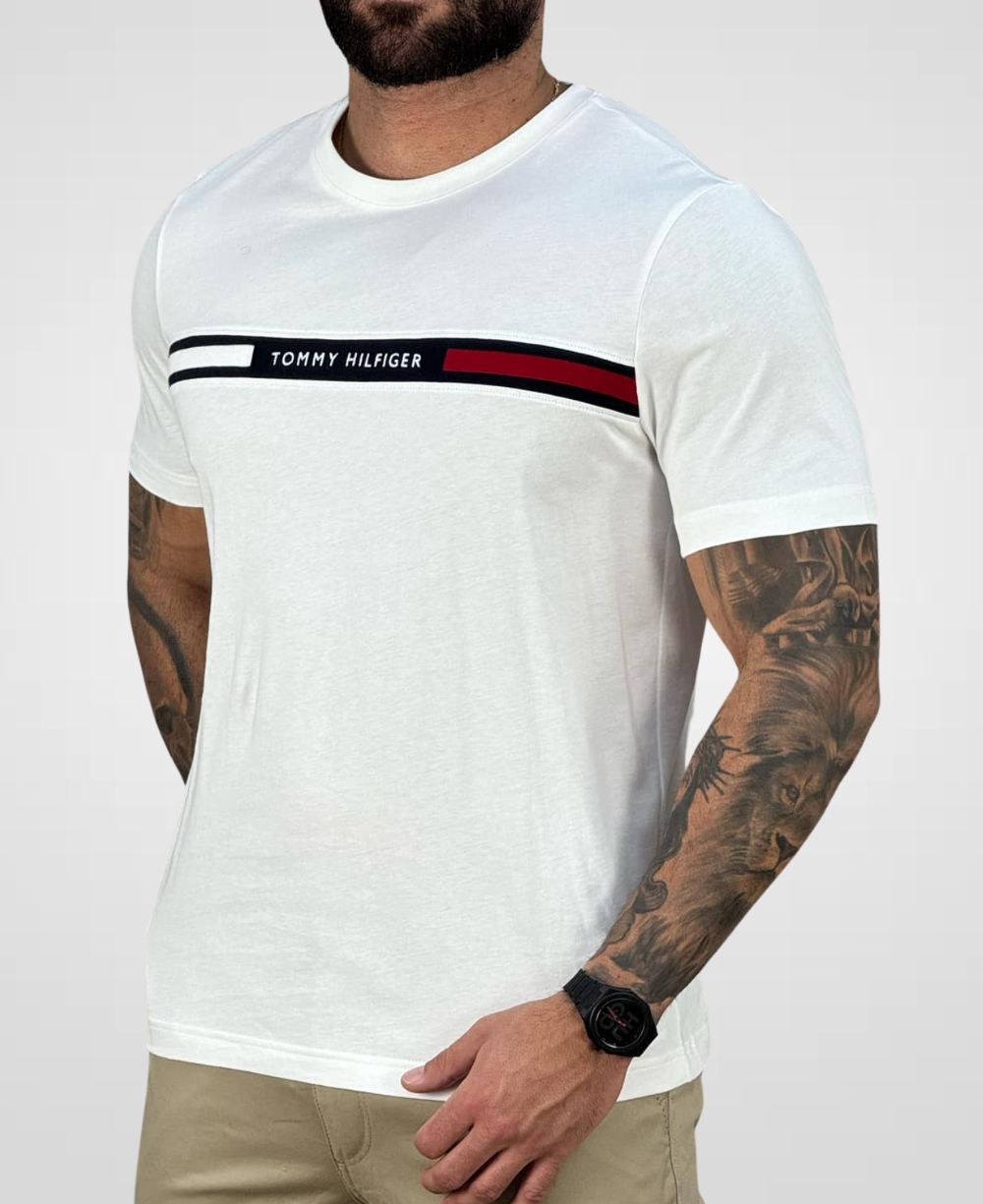 Camiseta Blanca Masculina Chest Insert Tee - Tommy Hilfiger