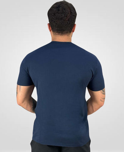 Camiseta Azul Oscuro Casual Masculina Wolf - Acostamento