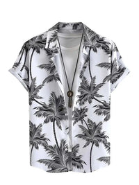 Camisa Hawaiana Tropical Negro y Blanco