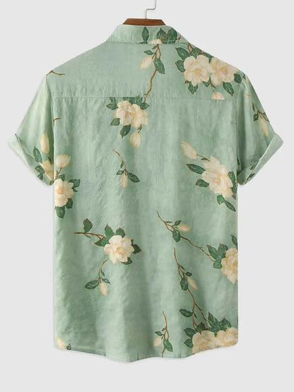 Camisa Masculina Floral Moda Playa Verano